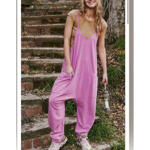Free People Movement Hot Shot Jumpsuit Romper Raspberry Purple Boho Lounge